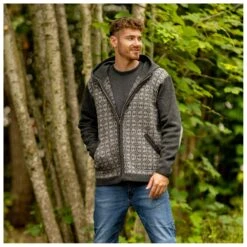 Kapuzen Jacke Norweger - Zip-Hoodie -Outdoor-Ausrüstung albmerino kapuzen jacke norweger zip hoodie detail 5