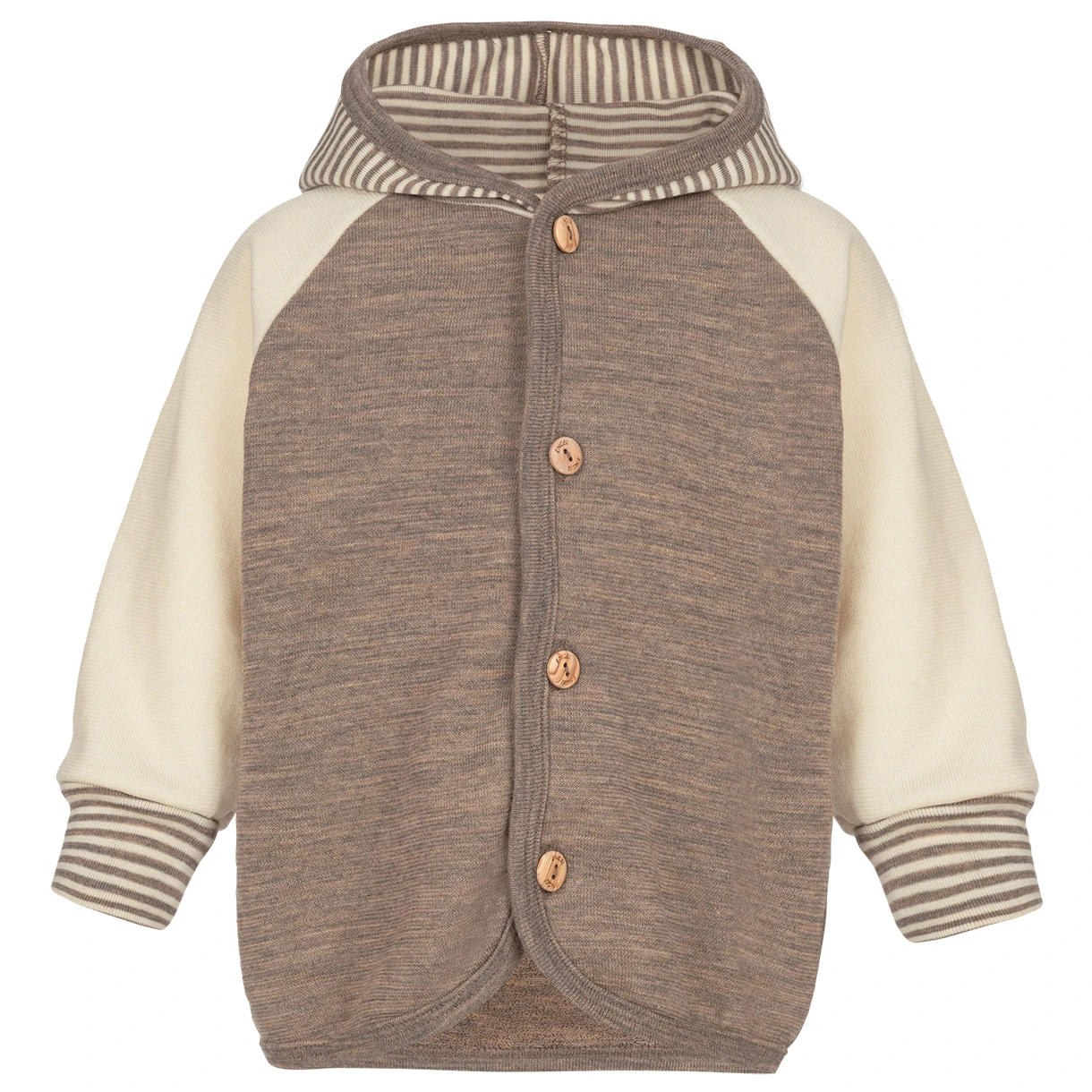 Engel Baby-Kapuzenjacke Mit Holzknöpfen - Freizeitjacke 3 Engel Baby-Kapuzenjacke Mit Holzknöpfen - Freizeitjacke