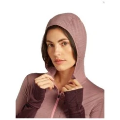 Icebreaker Women's 200 RealFleece Descender L/S Zip Hoodie - Merinohoodie -Outdoor-Ausrüstung icebreaker womens 200 realfleece descender l s zip hoodie merinohoodie detail 9