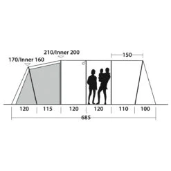 Outwell Carolina 6 - Gruppenzelt -Outdoor-Ausrüstung outwell carolina 6 gruppenzelt detail 8