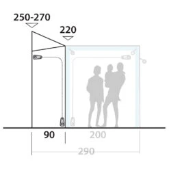 Outwell Tall Connection Parkville 200SA - Zelterweiterung -Outdoor-Ausrüstung outwell tall connection parkville 200sa zelterweiterung detail 10