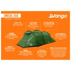 Vango Omega 350 - 3-Personen Zelt 21 Vango Omega 350 - 3-Personen Zelt -Outdoor-Ausrüstung vango omega 350 3 personen zelt bf detail 10