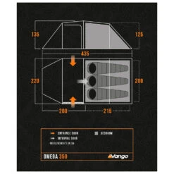 Vango Omega 350 - 3-Personen Zelt 20 Vango Omega 350 - 3-Personen Zelt -Outdoor-Ausrüstung vango omega 350 3 personen zelt bf detail 9