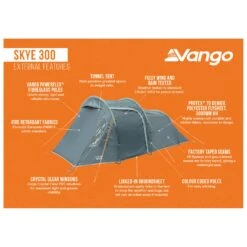 Vango Skye 300 - 3-Personen Zelt 17 Vango Skye 300 - 3-Personen Zelt -Outdoor-Ausrüstung vango skye 300 3 personen zelt bf detail 7
