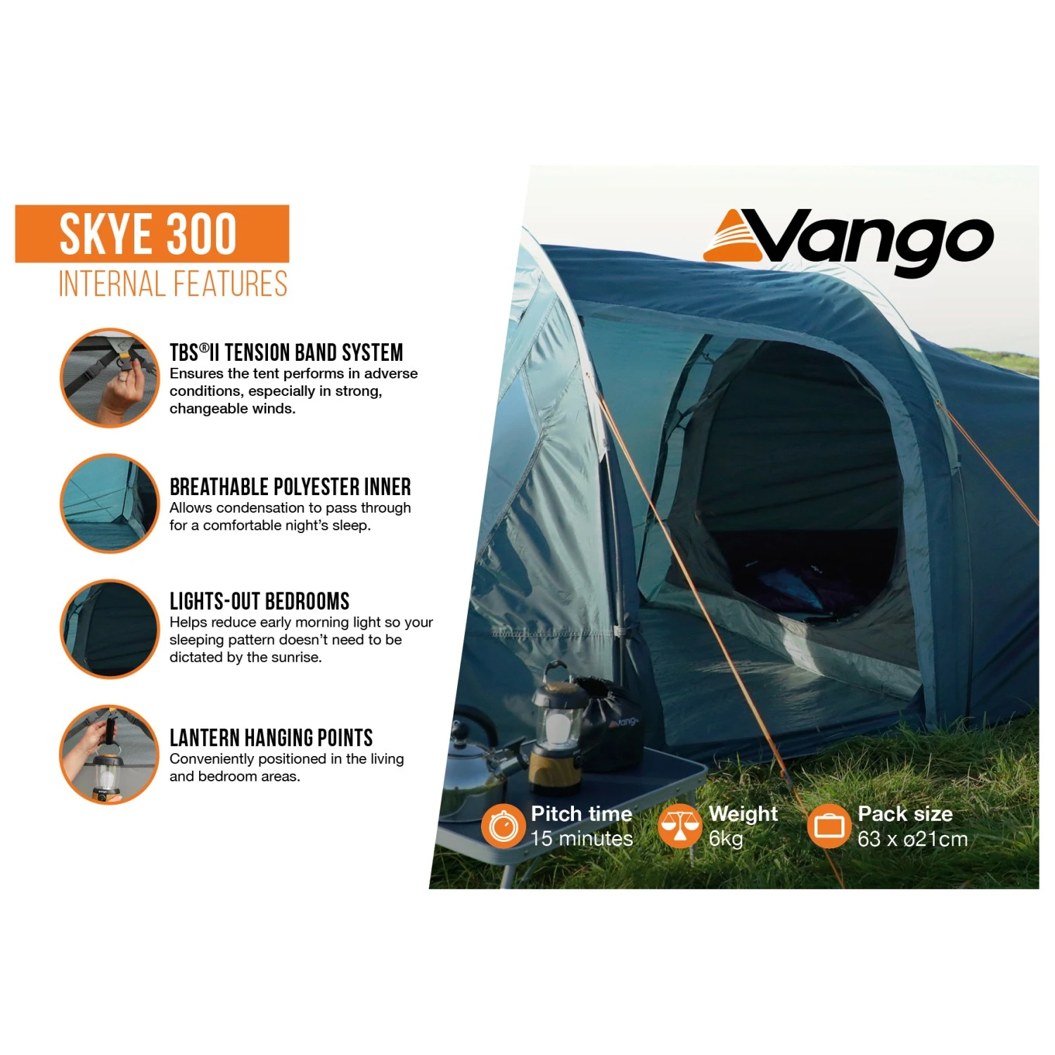 Vango Skye 300 - 3-Personen Zelt 10 Vango Skye 300 - 3-Personen Zelt – Bild 8