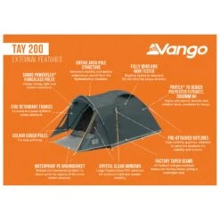 Vango Tay 200 - 2-Personen Zelt -Outdoor-Ausrüstung vango tay 200 2 personen zelt bf detail 8