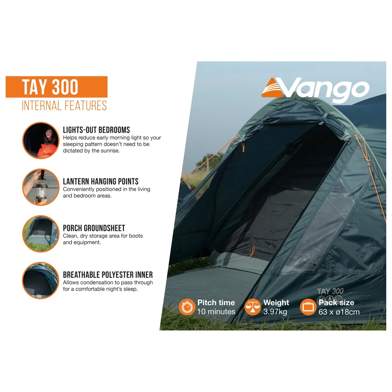 Vango Tay 300 - 3-Personen Zelt 9 Vango Tay 300 - 3-Personen Zelt – Bild 7