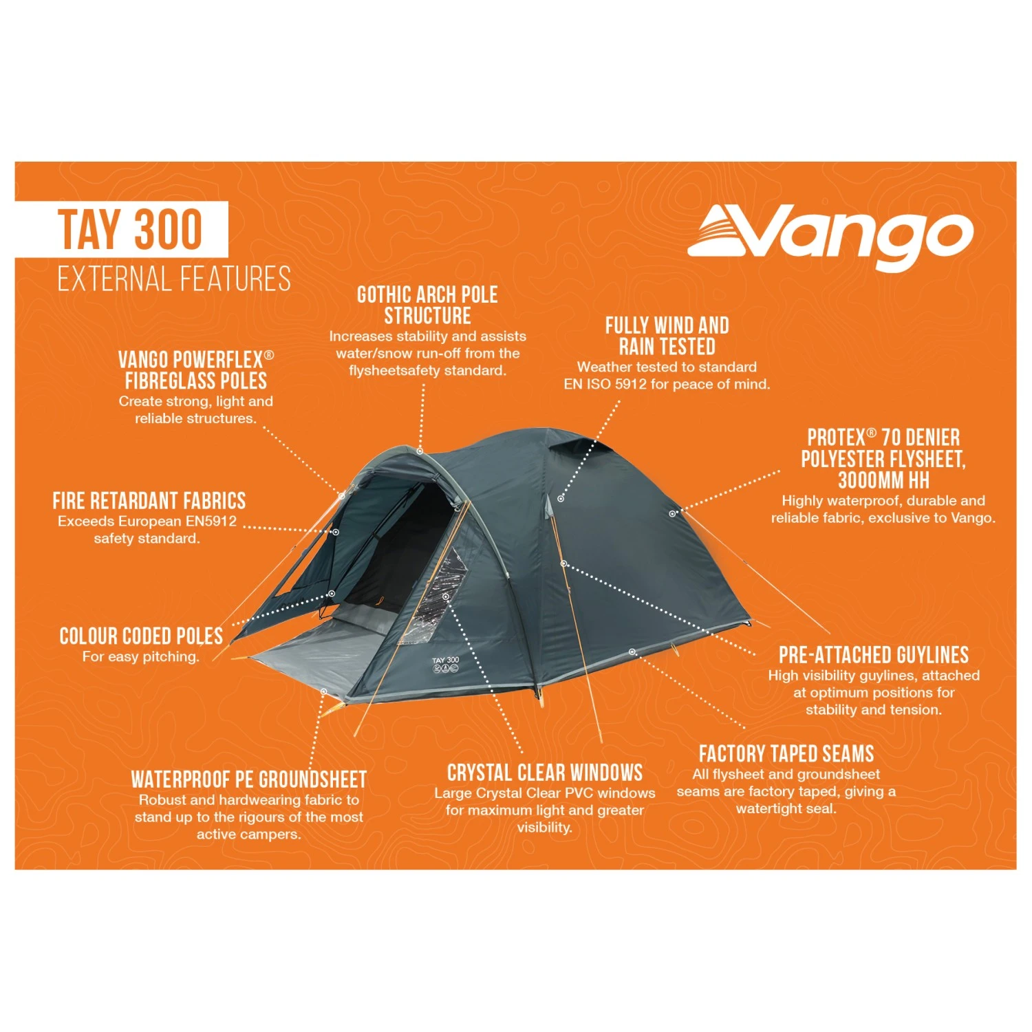Vango Tay 300 - 3-Personen Zelt 10 Vango Tay 300 - 3-Personen Zelt – Bild 8